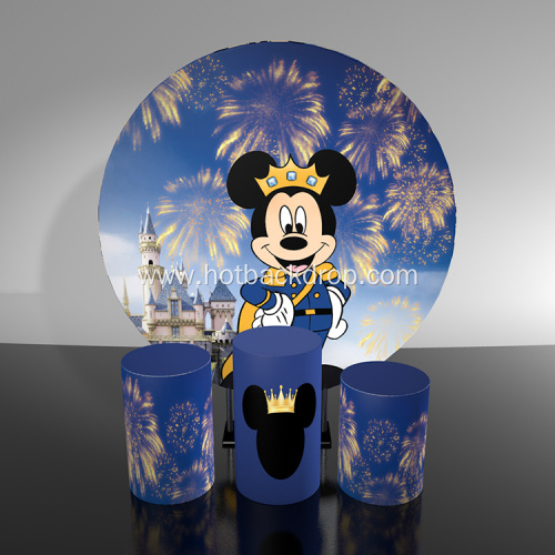 Mickey design double sides round backdrop